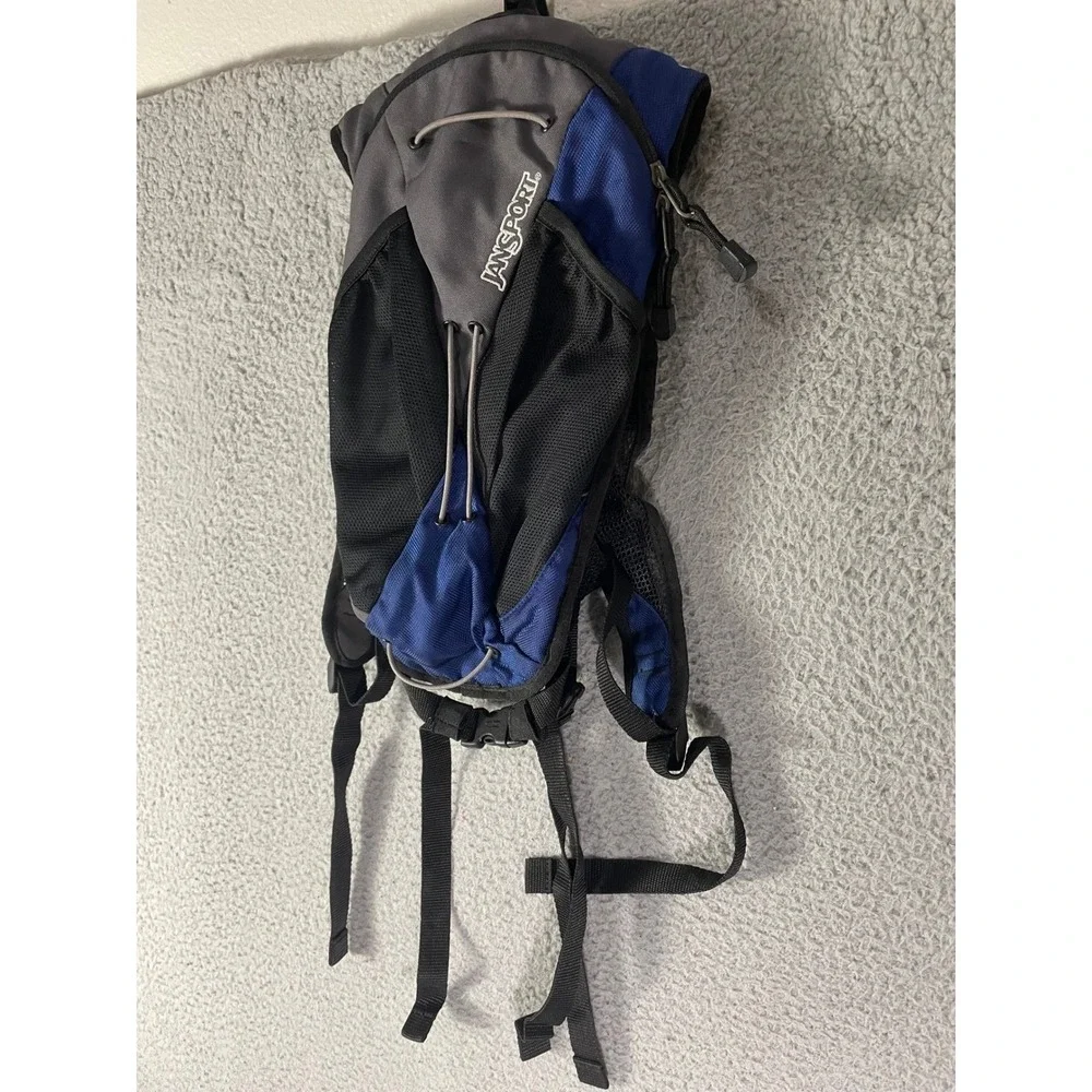 JanSport Helium Hydration Backpack Gray Blue Hiking Cycling Running Pack